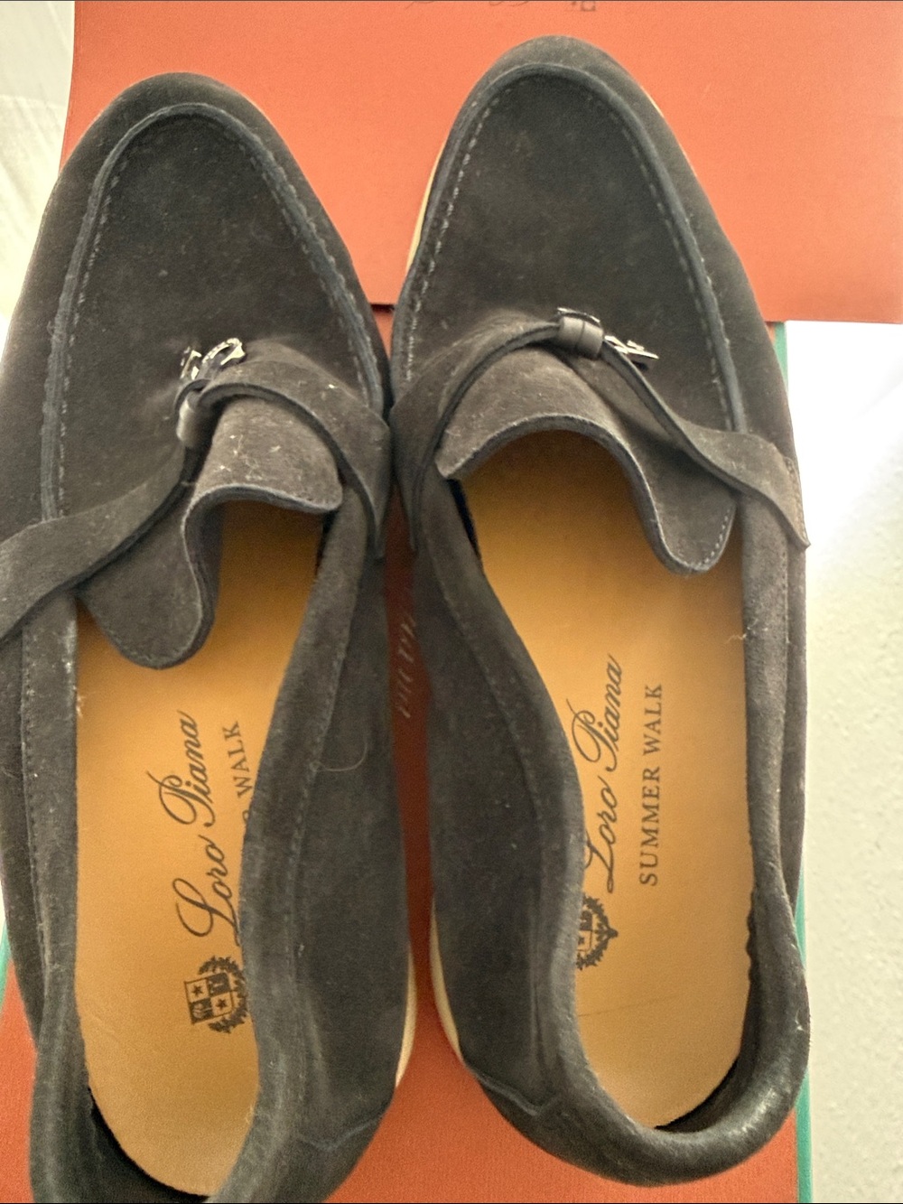 Loro Piana Black Suede Tassel Loafers with Cream Sole - Picture 3 of 5